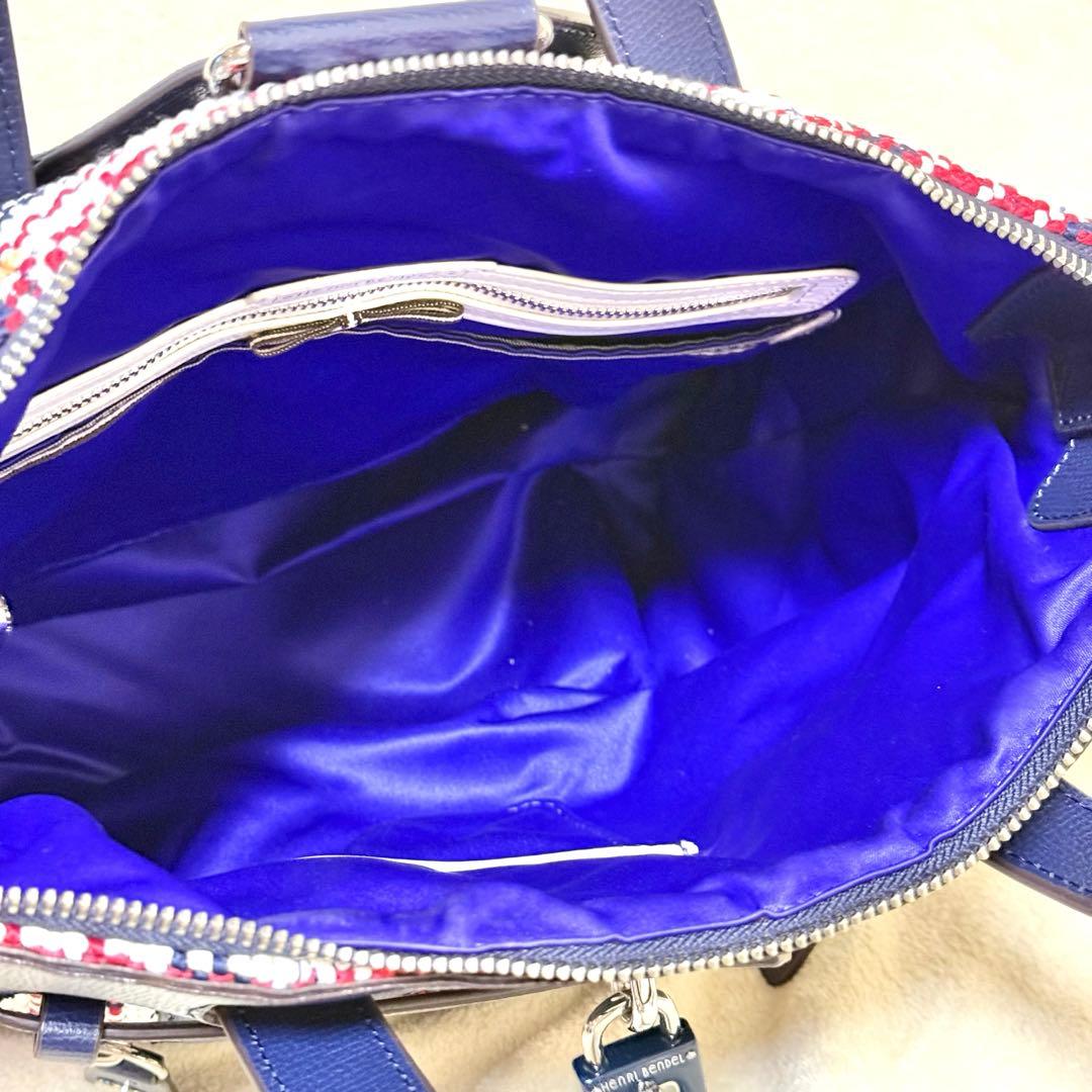 希少 良品 HENRI BENDEL ツイード リュック 3way レザー