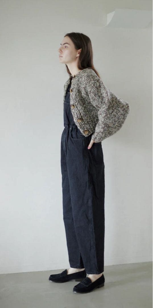 shishikuiダークデニム オーバーオール