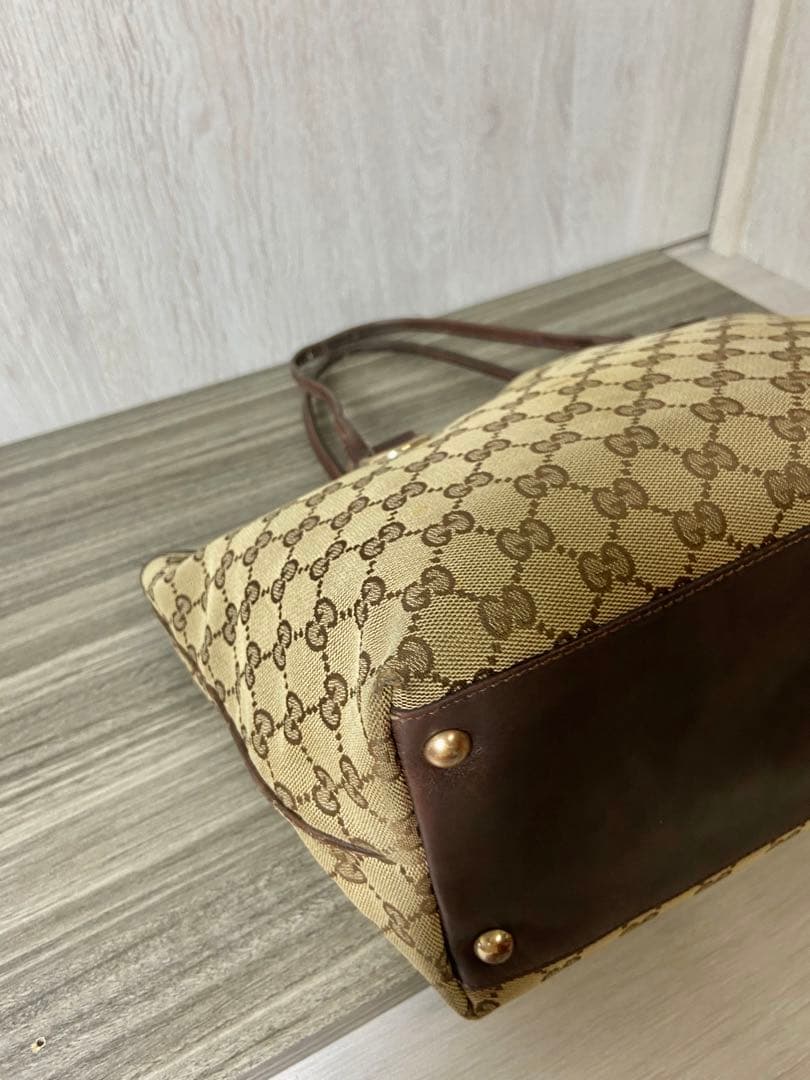 GUCCI トートバッグ GG柄　キャンバス　インターロッキング　シェリー