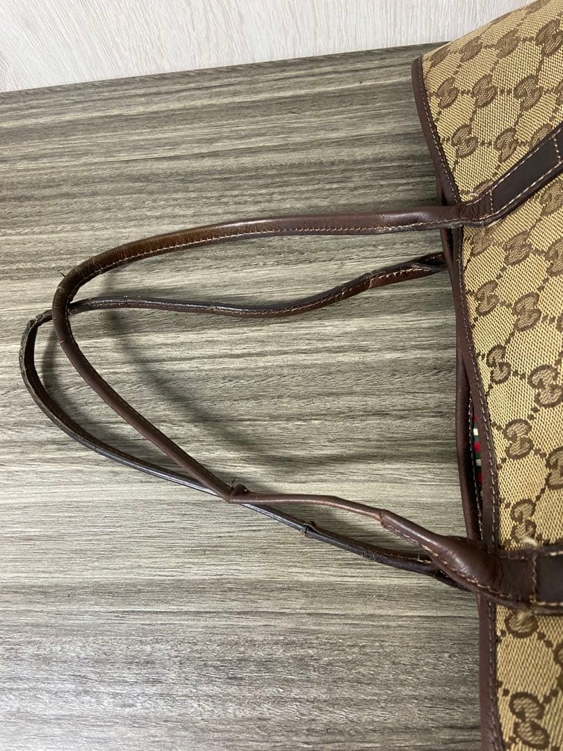 GUCCI トートバッグ GG柄　キャンバス　インターロッキング　シェリー