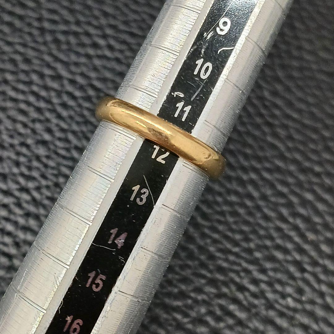 (C012303) K18 YG かまぼこ リング 指輪 約11-12号