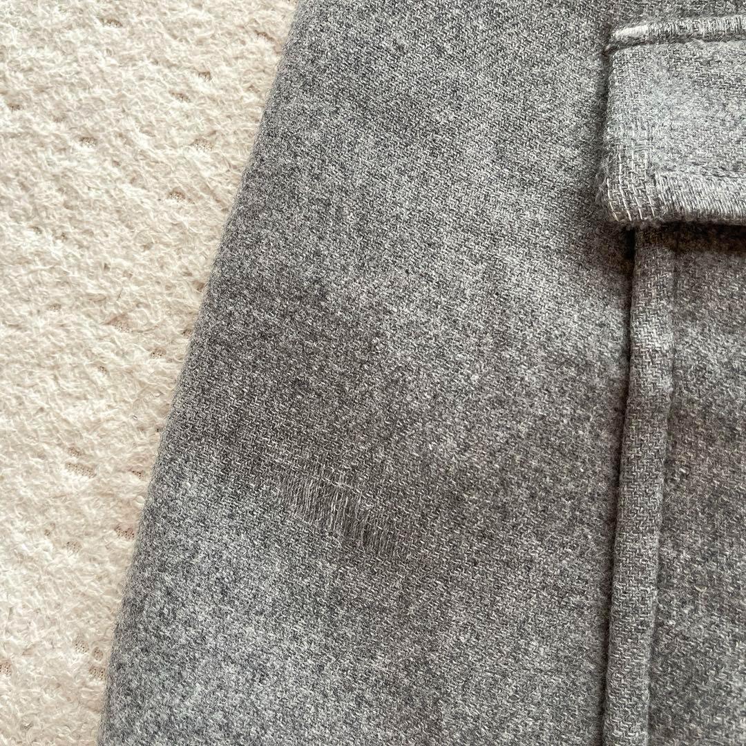 バーバリーブルーレーベル ダッフルコート ノバチェック フード アンゴラ混 38