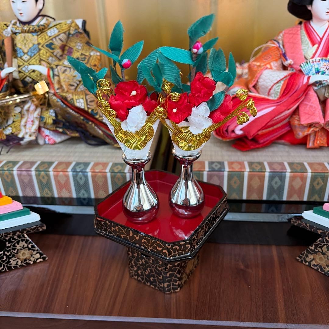 久月雛人形　十番親王飾り　草木染め