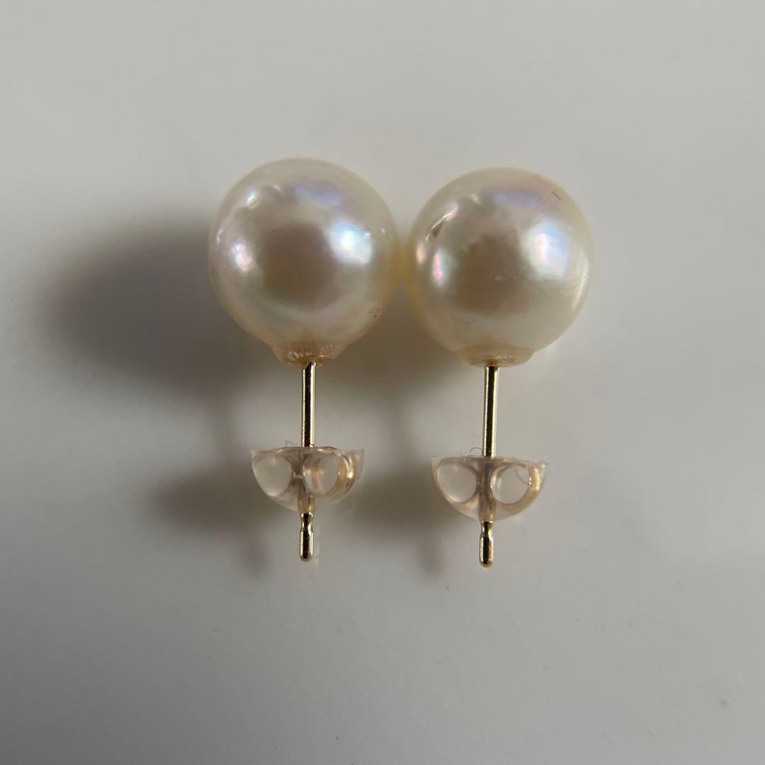a.　宇和島産 あこや本真珠 パール ピアス K18製（真珠 ピアス）