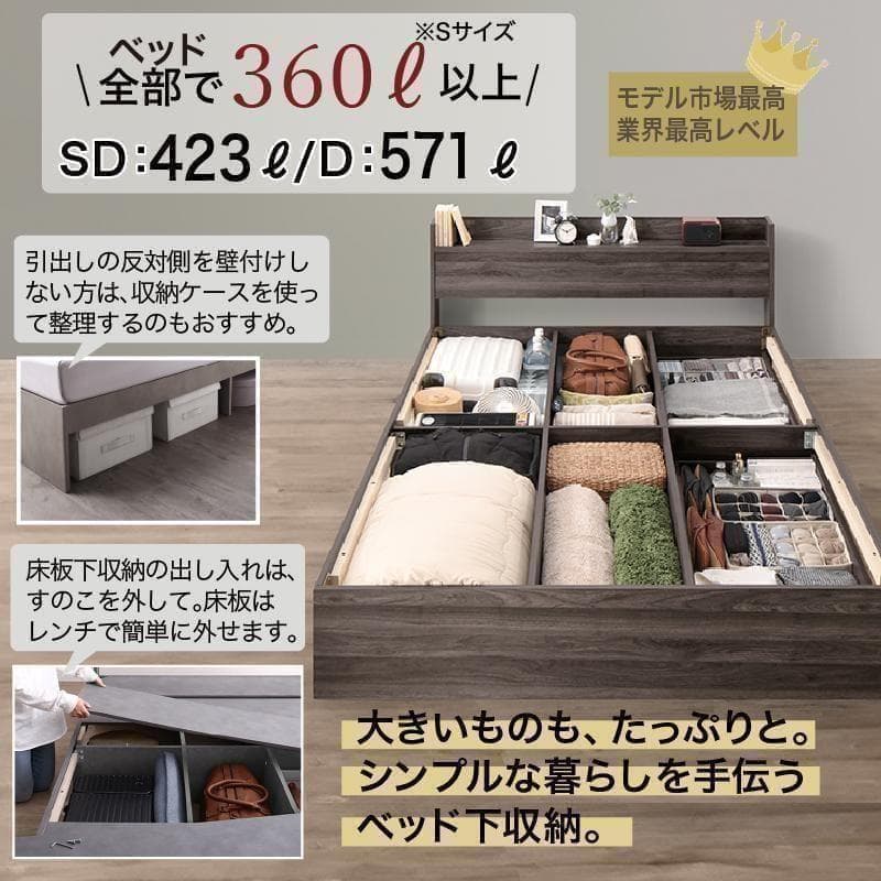 ベッドフレーム マットレス付 シングル 新品 収納送料込み 布団セットもあり