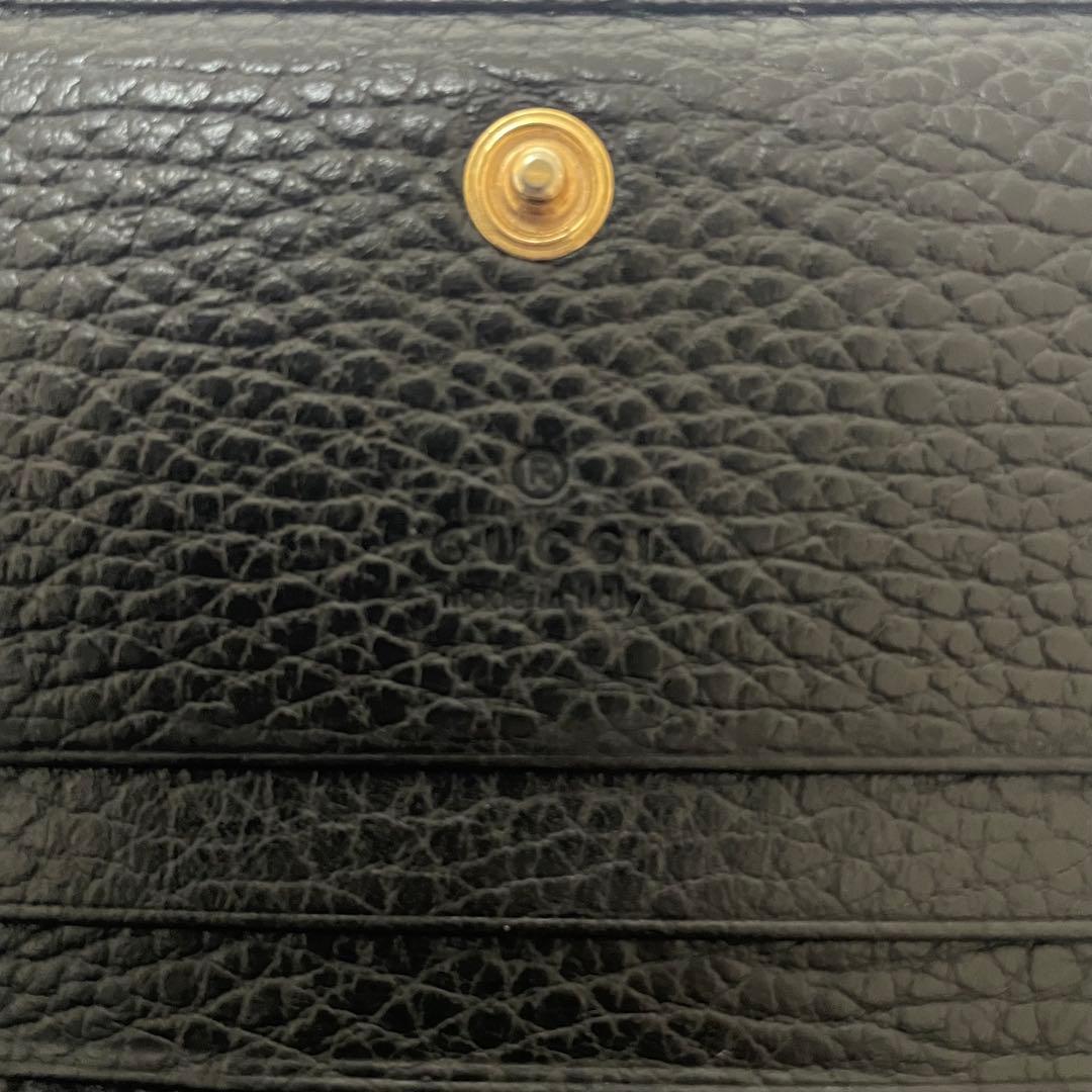 極美品　GUCCI GGマーモント 二つ折り財布 黒 レザー　スモールウォレット