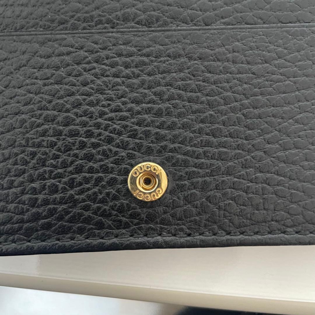 極美品　GUCCI GGマーモント 二つ折り財布 黒 レザー　スモールウォレット