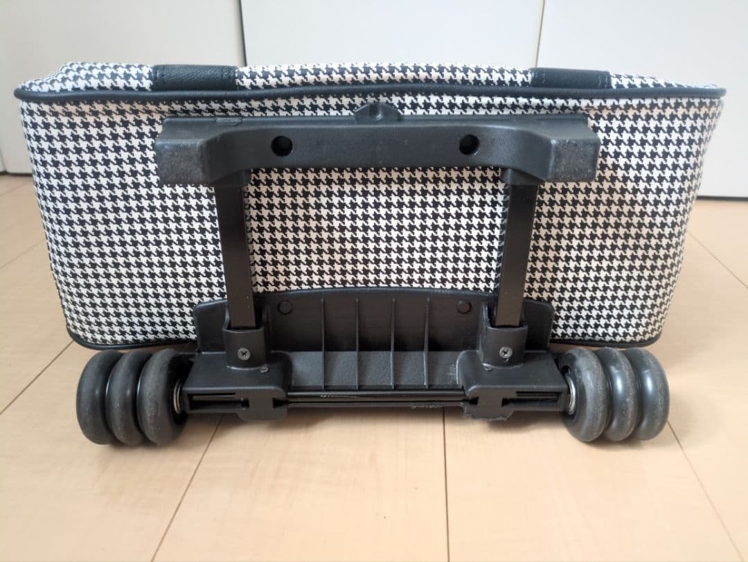 美品☆代官山クロシェット 千鳥格子柄 キャリーバッグ ボストンキャリー