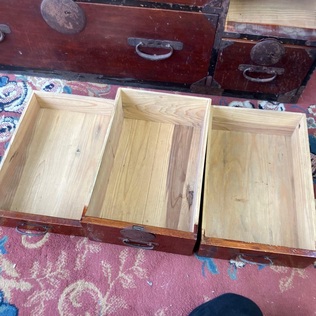 昭和レトロ 古家具 仙台箪笥 4段9杯 引き出し箪笥 和箪笥 ビンテージ 骨董