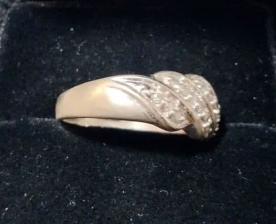 SILVER デザイン ダイヤモンド リング サイズ19 0.3