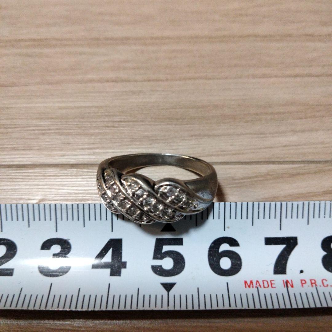 SILVER デザイン ダイヤモンド リング サイズ19 0.3