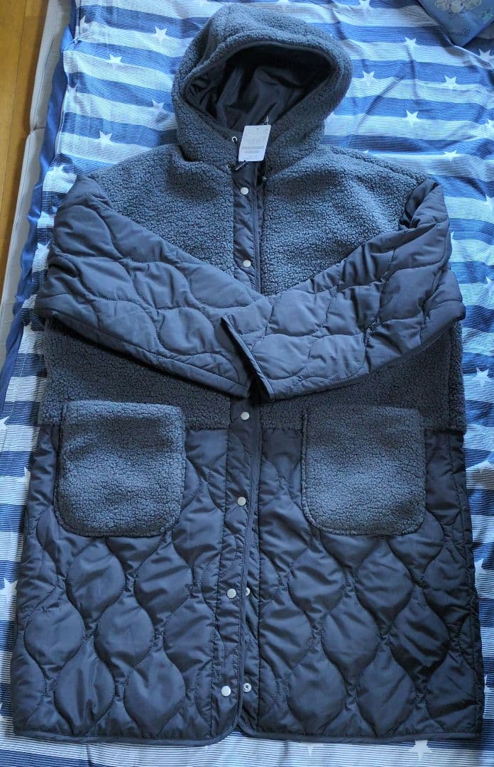 フリークスストア　ボアキルティング切り替えロングコート