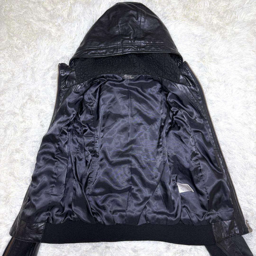 希少 MOUSSY マウジー レザージャケット フード y2k