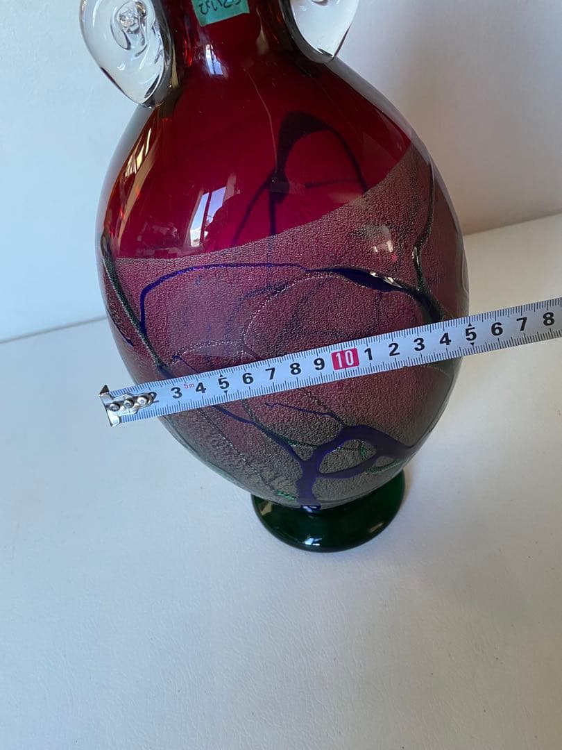 津軽びいどろ　花瓶　ガラス工芸　ハンドメイド　未使用　置物