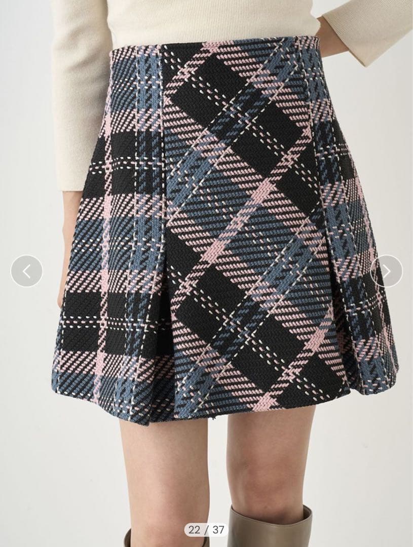 スナイデル ロービングチェックミニスカート BLK 0