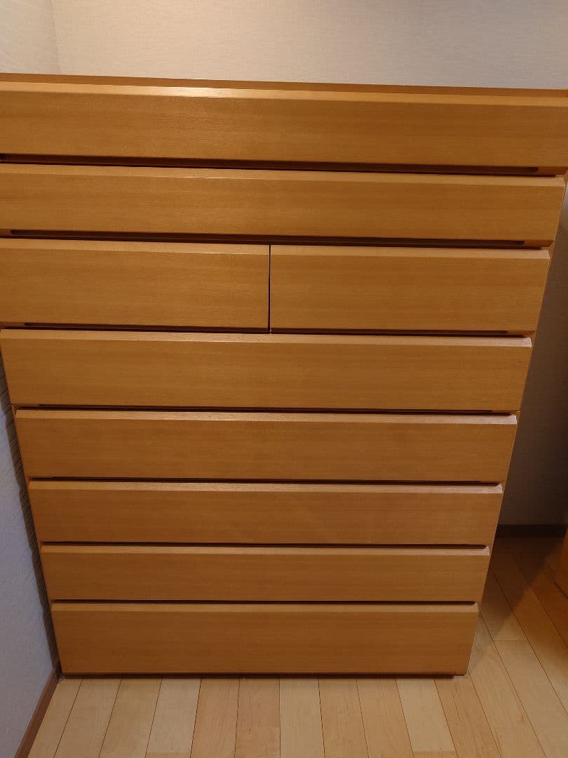府中家具　ナチュラルウッド 木製チェスト 8引き出し