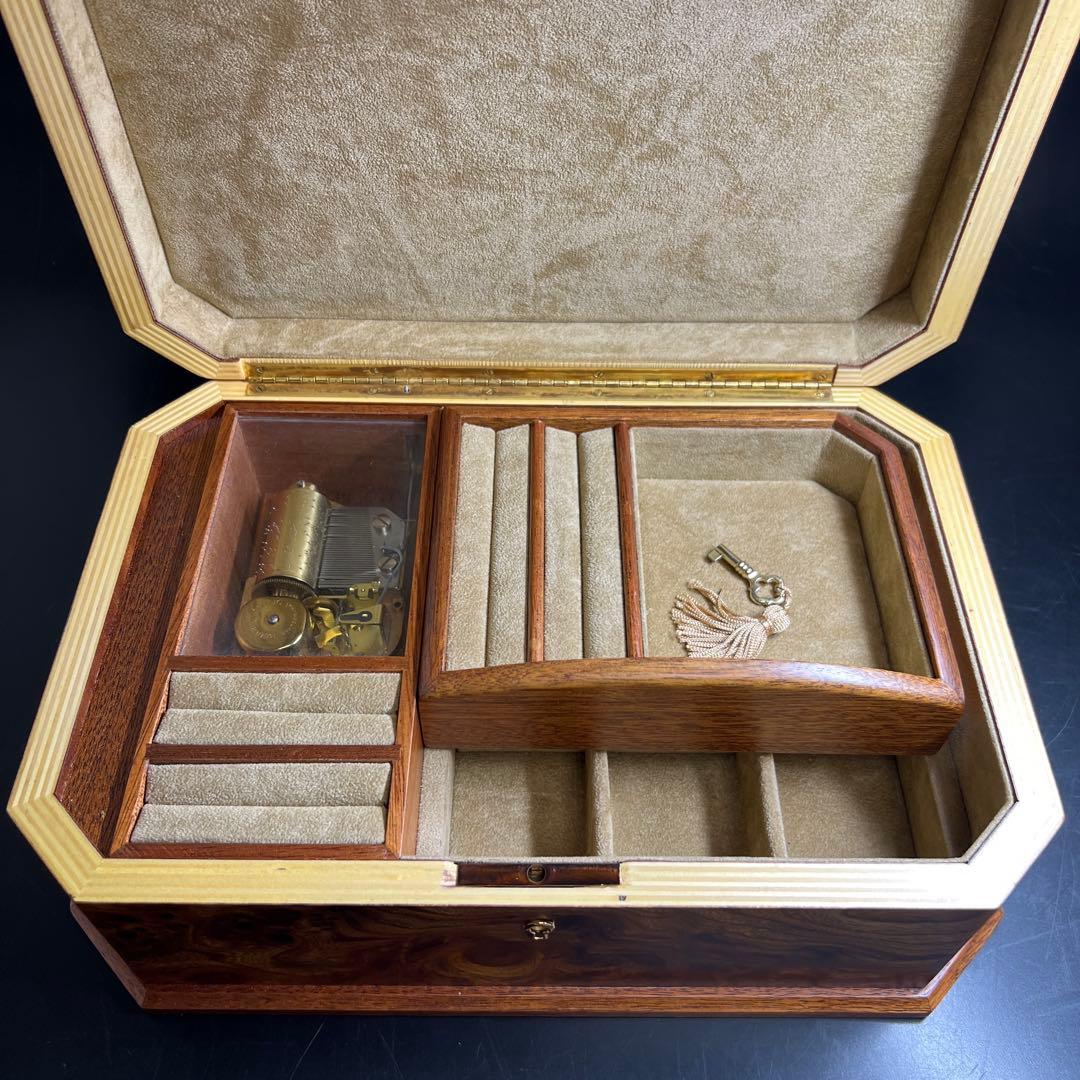 リュージュ　シリンダー式　36弁オルゴール　ジュエリーボックス　共箱　幅約30㎝