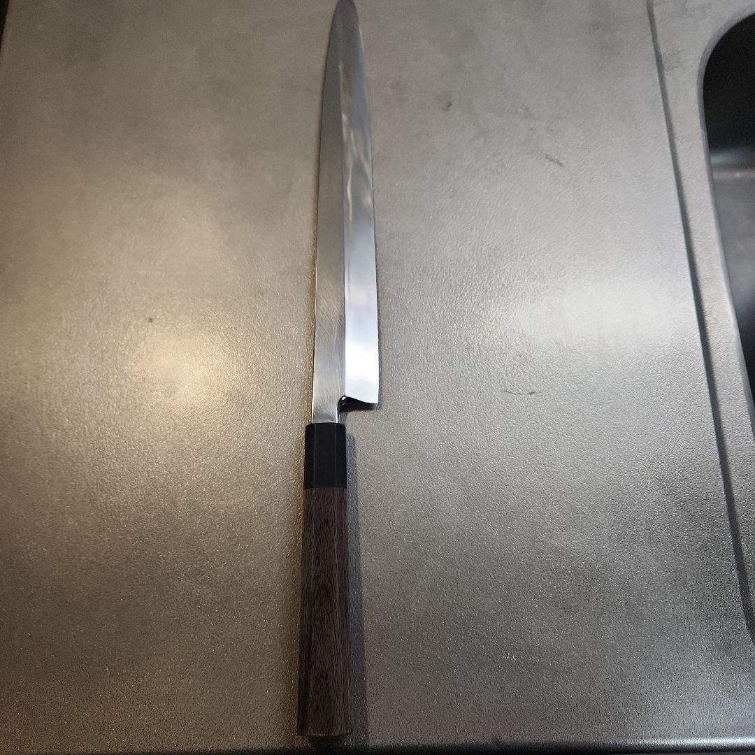 銀三　本焼　無銘　黒檀　柳刃包丁　尺