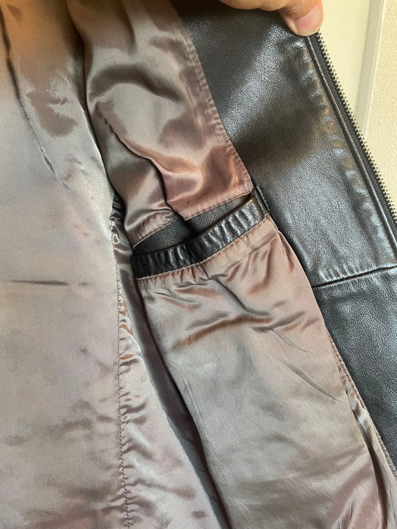 90s BANANA REPUBLIC 襟付きオールドスタイル レザージャケット