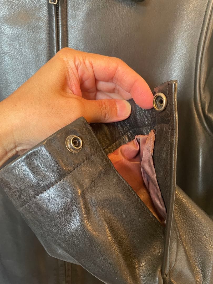 90s BANANA REPUBLIC 襟付きオールドスタイル レザージャケット