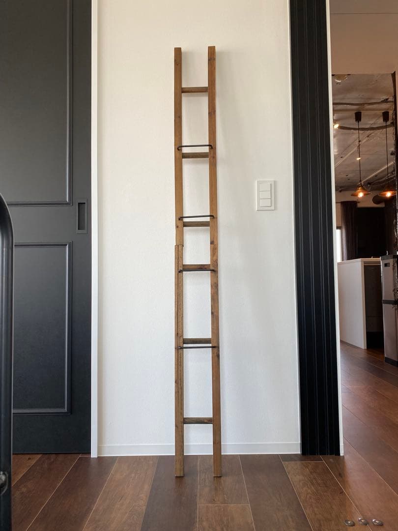 木製シンプルベンチ W78cm +木製ラダー スリム 160cm