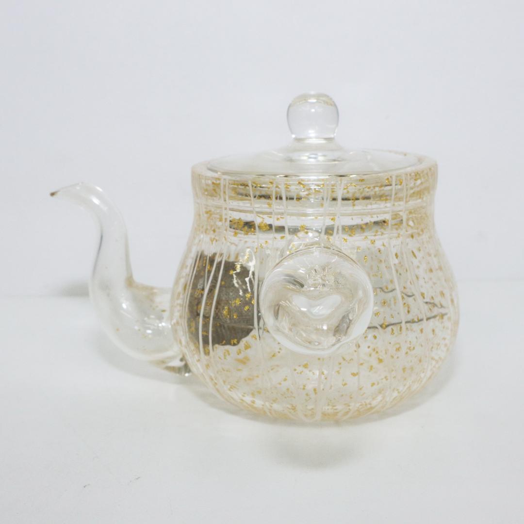 吉田勝美 作 玻璃の匠 ガラス製 硝子急須 煎茶道具　共箱 未使用