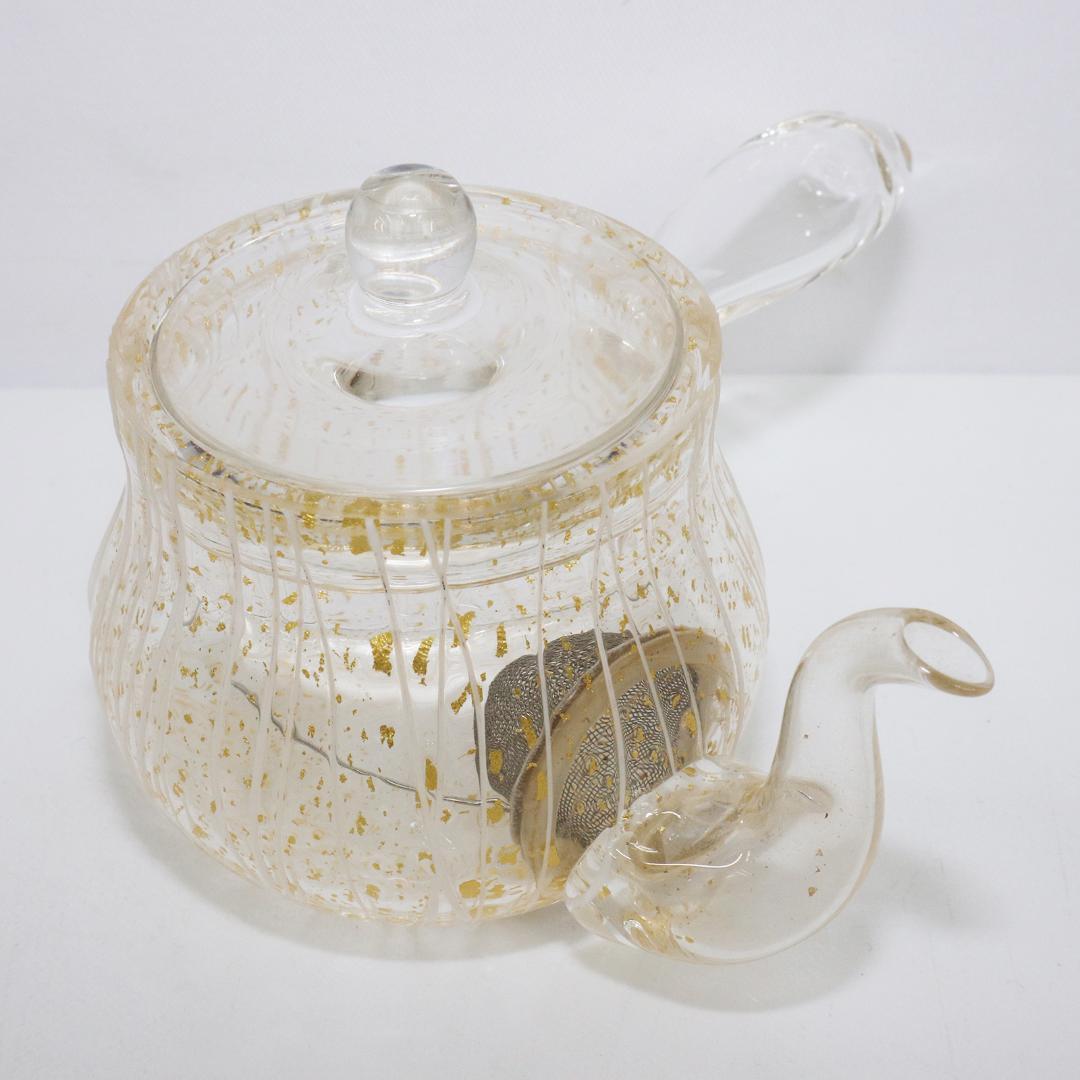 吉田勝美 作 玻璃の匠 ガラス製 硝子急須 煎茶道具　共箱 未使用