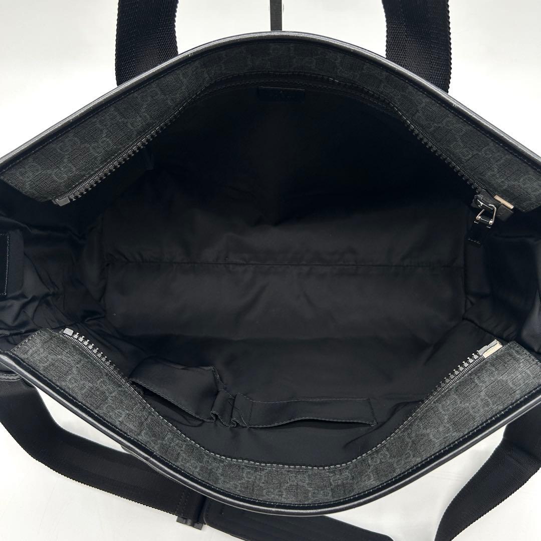 【極美品】グッチ 2way トートバッグ GGスプリーム 黒 大容量 斜め掛け