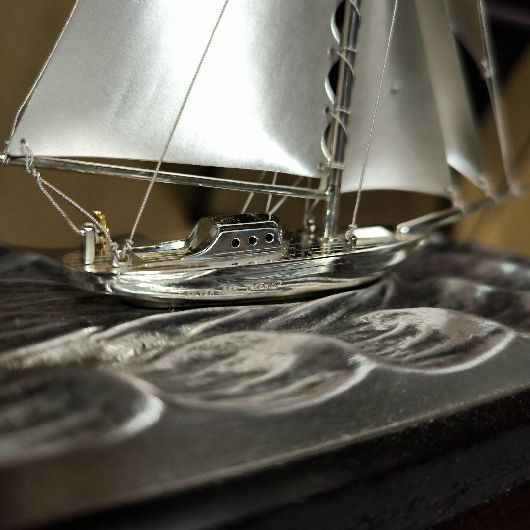 「ヨット　1本マスト」6号の銀製（SILVER 985の刻印）