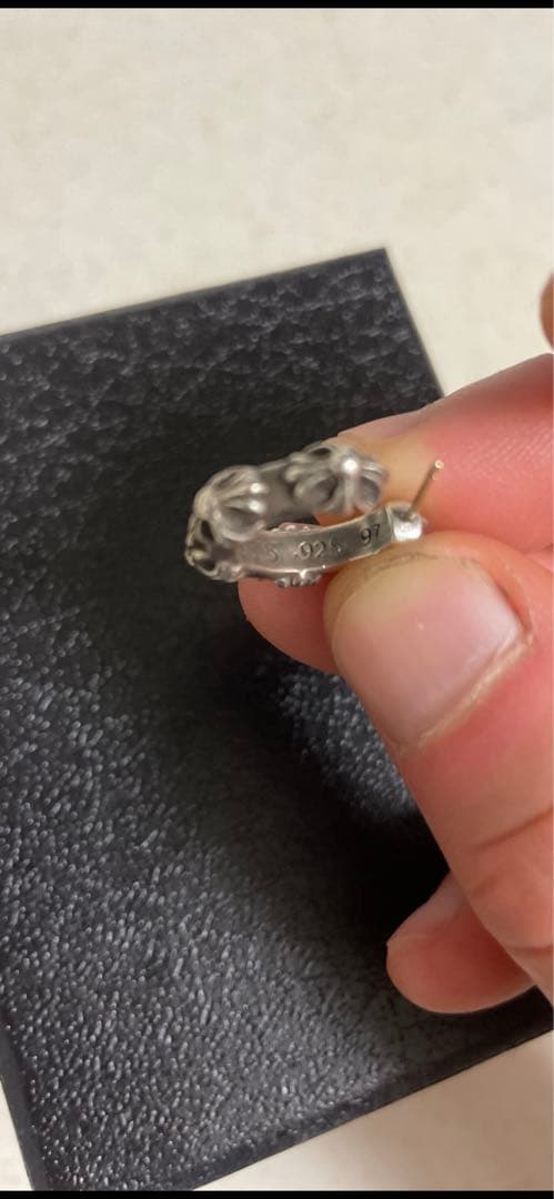 値下げ　クロムハーツ フープ ピアス イヤリング　クロスバンドCHボール