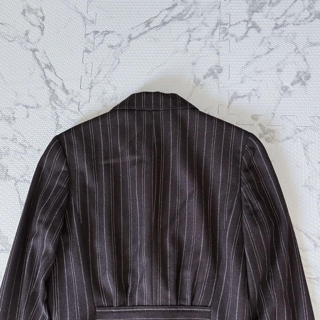 RALPH LAUREN ストライプ スーツ セットアップ ブラウン カシミア