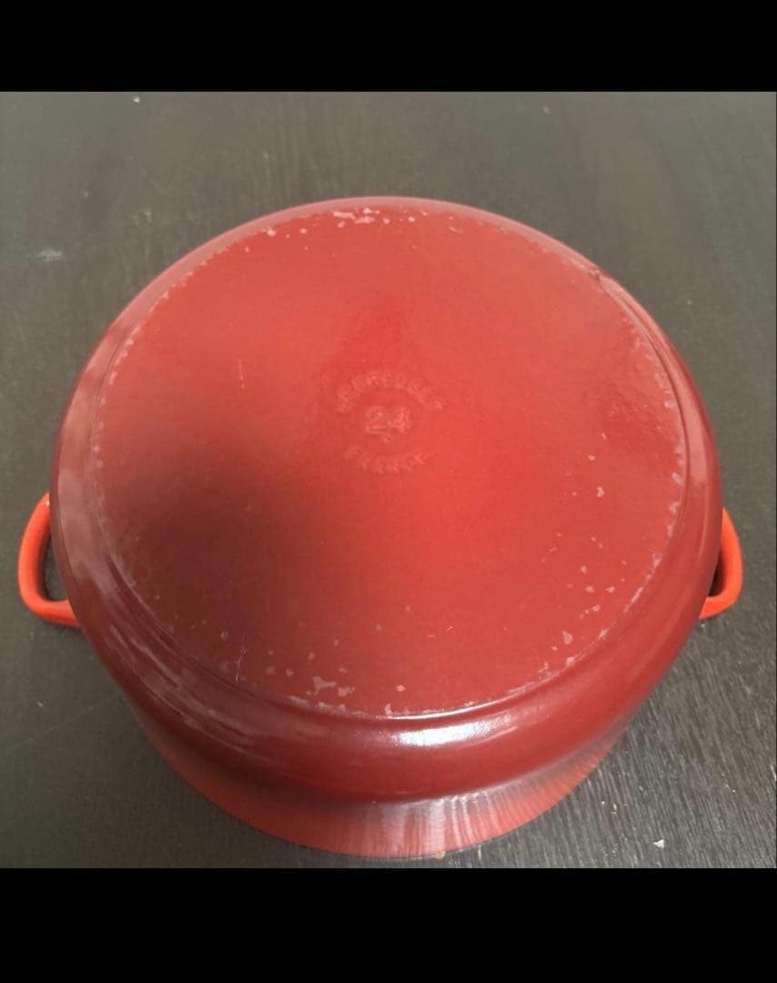 ルクルーゼ ココットロンド 24cm シルバーツマミ　両手鍋　ホーロー　鋳物