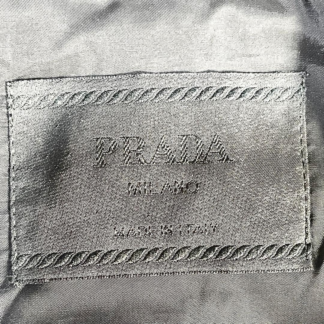 PRADA プラダ　レザー　ナイロン　ジャケット　ブラック　黒　サイズM