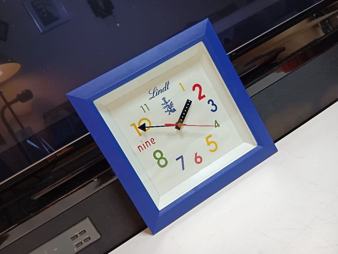 リンツ　非売品　ノベルティ　ブルー　ポストモダン　ウォールクロック　壁掛け時計