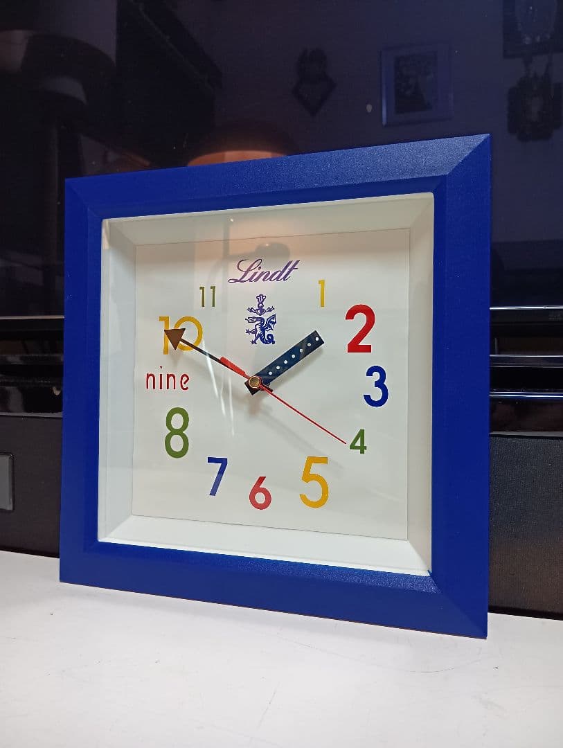 リンツ　非売品　ノベルティ　ブルー　ポストモダン　ウォールクロック　壁掛け時計