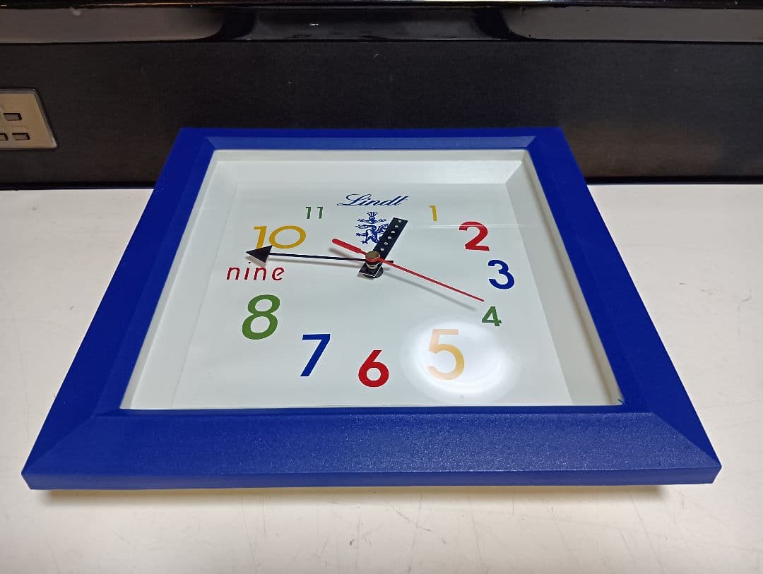 リンツ　非売品　ノベルティ　ブルー　ポストモダン　ウォールクロック　壁掛け時計