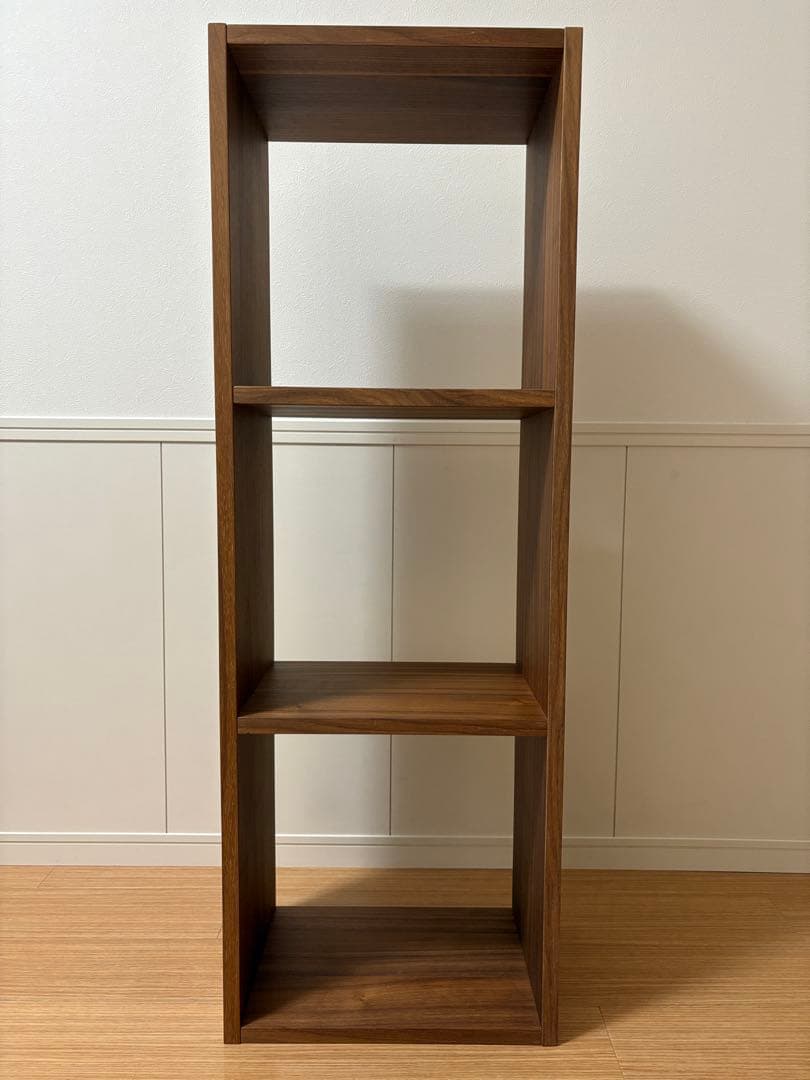 無印良品 スタッキングシェルフ・3段・ウォールナット材