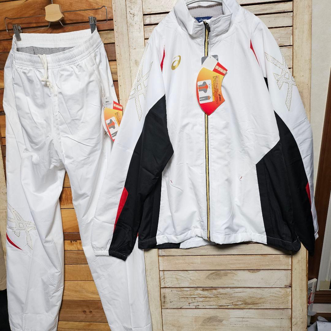 新品 アシックス ウィンドブレーカー 上下セット Oサイズ 防寒 発熱