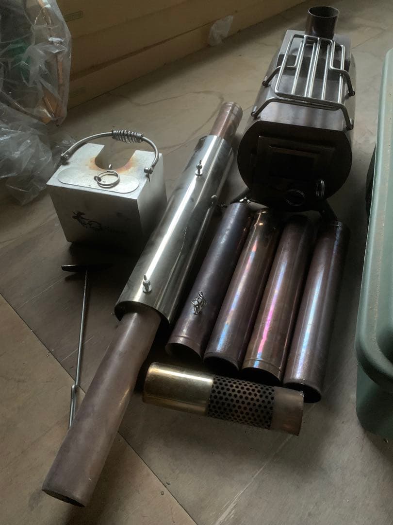 g stove フルセット自作煙突ガード　煙突ダンパーウォーターヒーター