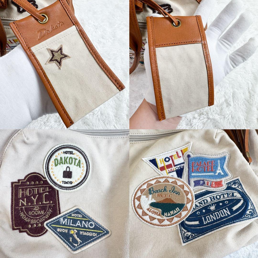 美品 ダコタ ボイジャー ワッペン ボストンバッグ ハンドバッグ