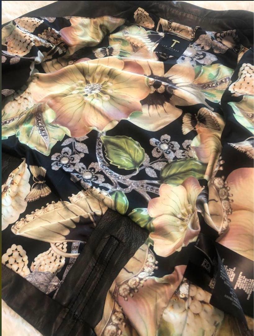 TED BAKER ブラックレザーダブルライダースジャケット サイズ0