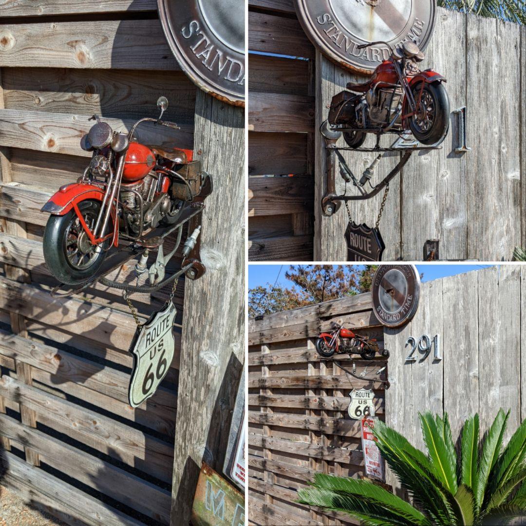 アメリカンバイク バイク屋 壁掛け看板 ルート66 サインボード 店舗什器