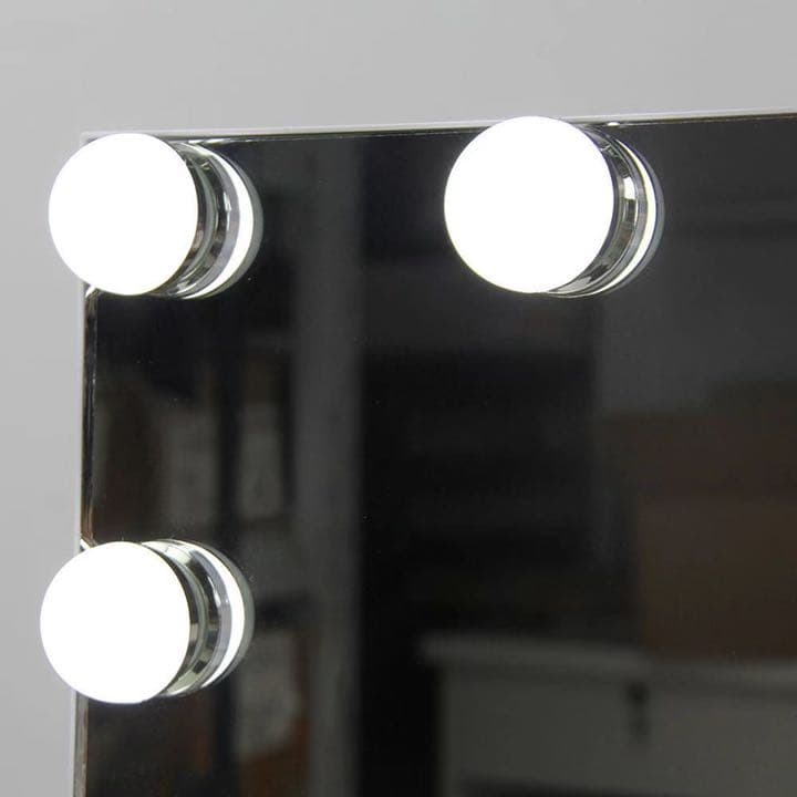 女優ミラー 人気 LED ハリウッドミラー 電球風　ホワイト　40*50cm