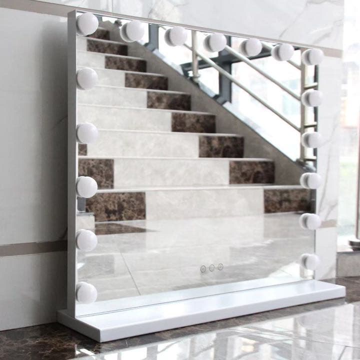 女優ミラー 人気 LED ハリウッドミラー 電球風　ホワイト　40*50cm