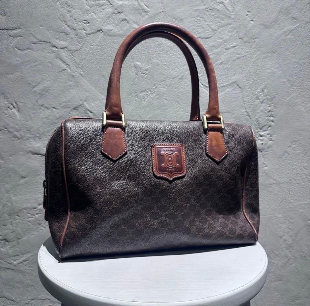 希少 CELINE セリーヌ ヴィンテージ マカダム ボストンバッグ