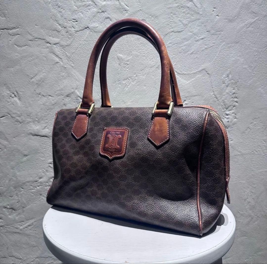 希少 CELINE セリーヌ ヴィンテージ マカダム ボストンバッグ
