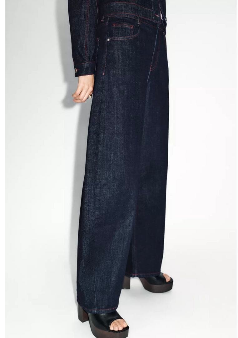 タグ付新品★ZARAのZ1975ハイウエストバレルフィットデニムパンツ★EU32