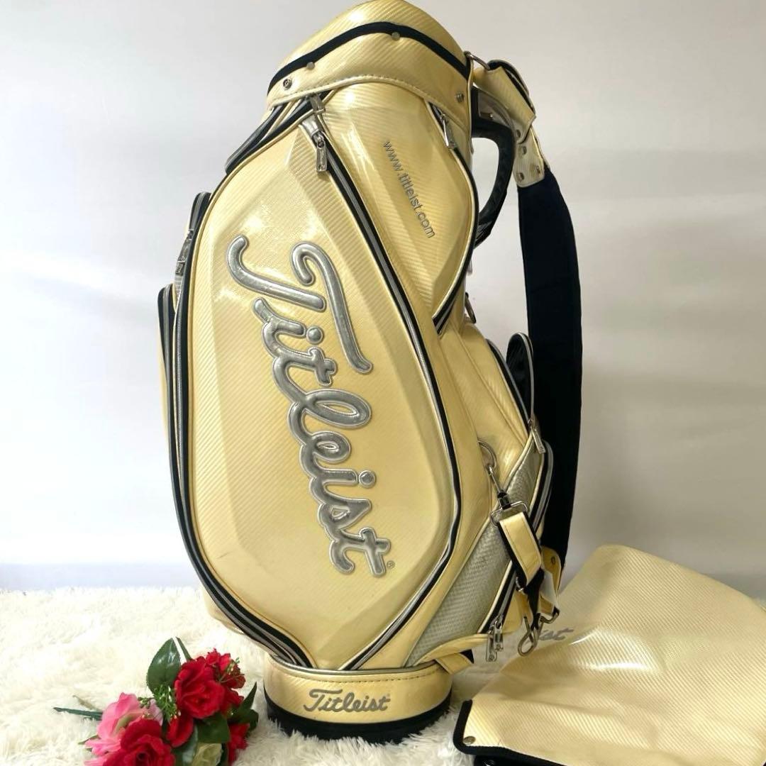 【格安出品】タイトリスト カート型 大型 キャディバッグ ベージュ フード付き