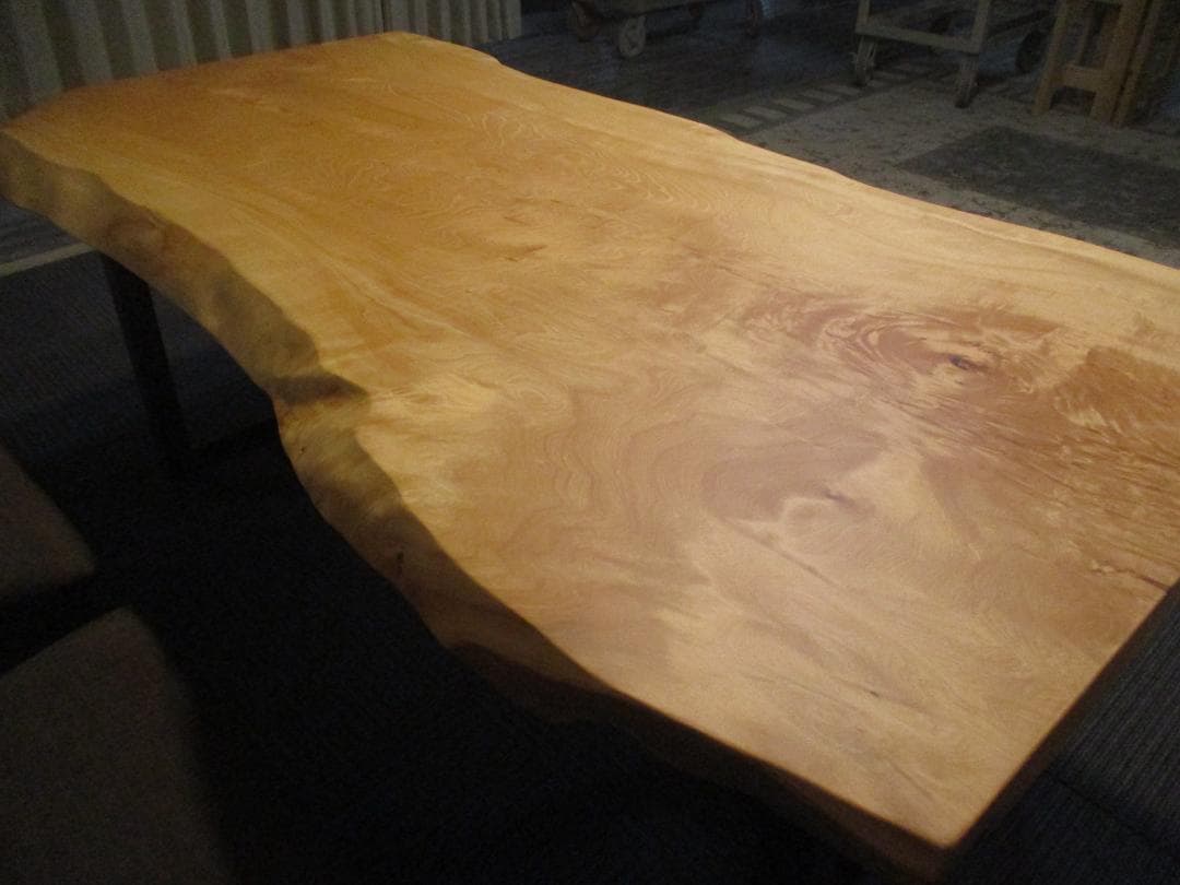 ＃1615■　栃　トチ　テーブル　ローテーブル　ダイニング　座卓　一枚板　天板