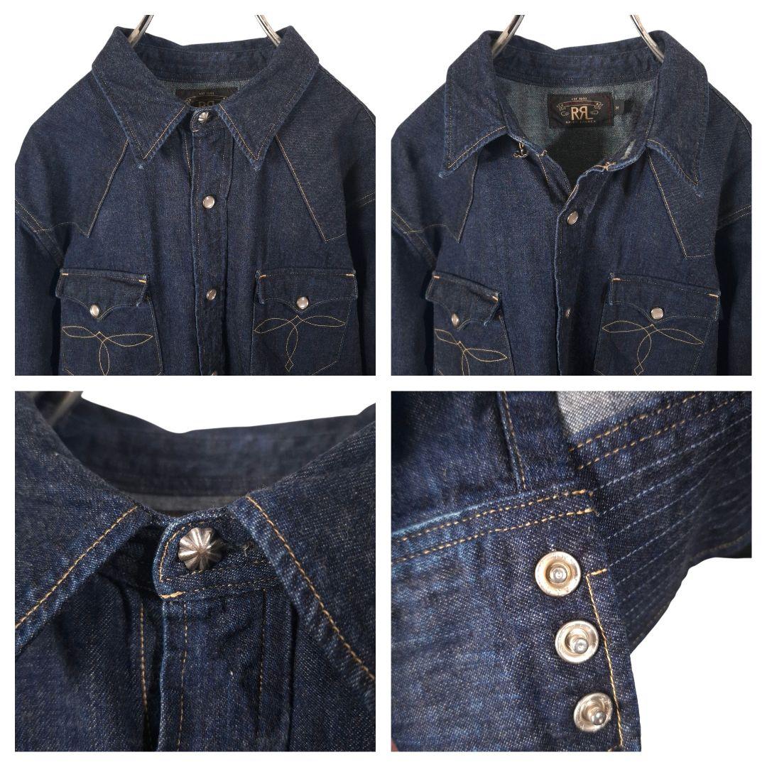 ​極美品 RRL ダブルアールエル デニムシャツ ウエスタン 一つ星タグ 濃紺M